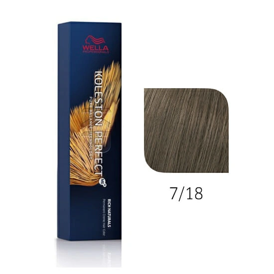 Wella Koleston Perfect Me+ Hajfesték - 7/18 - 60ml - Gyöngyház Hamvas Középszőke képe 1